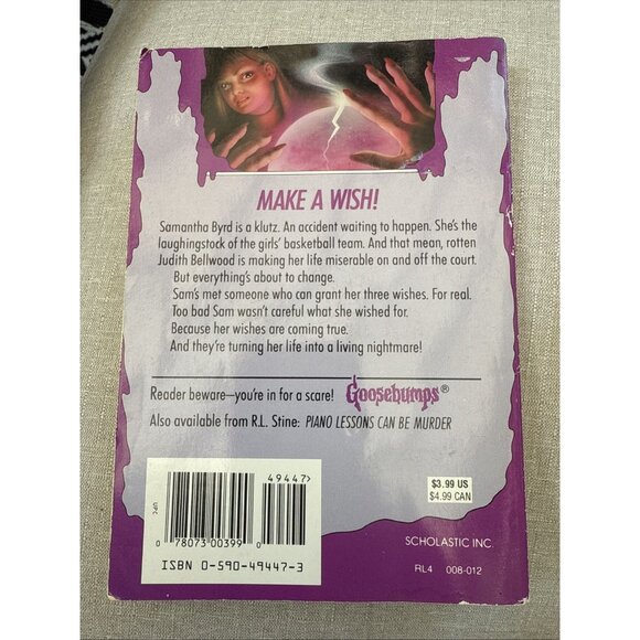 Goosebumps Be Careful What You Wish For ... #12 R L Stine Vintage Paperback Book - Picture 2 of 7
